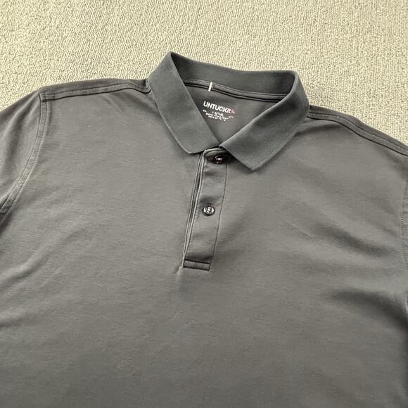 UNTUCKit Polo Shirt Adult Large Black Short Sleeve Casual Preppy Men's - Picture 8 of 14
